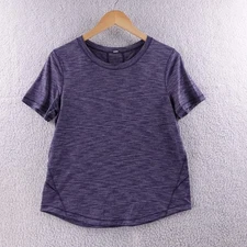 Lululemon Athletica Purple Heathered Short Sleeve Athletic T Shirt Top Women 8