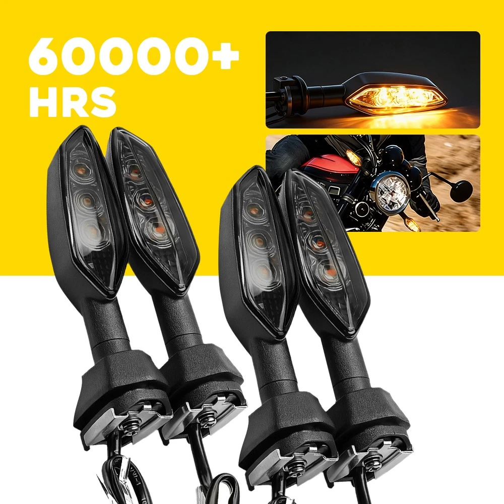 Clignotants Moto KAWASAKI – Avant/Arrière, Smoke, 12V, Compatible Z750, Z1000…