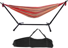 9FT Polyester Hammock Bed, Hammock Chair w/Steel Stand Carry Bag for Patio,330lb