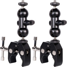 Cool Dual Ball Head Magic Arm Adapter Camera Clamp Mount Super Clamp with 1/4 an