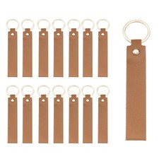 20Pcs PU Leather Laser Engraving Keychain Blanks Brown 5.3" x 0.8"