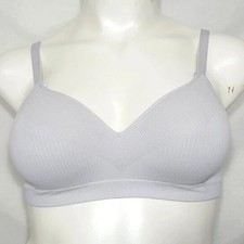 LARGE Hanes G260 HU08 HP08 HB60 Wire Free Soft Cup Bra Gray Rib NWT