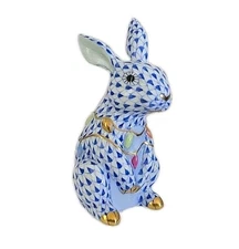 HEREND HOLIDAY BUNNY CHRISTMAS LIGHTS SAPPHIRE BLUE FISHNET $480 SCULLY & SCULLY