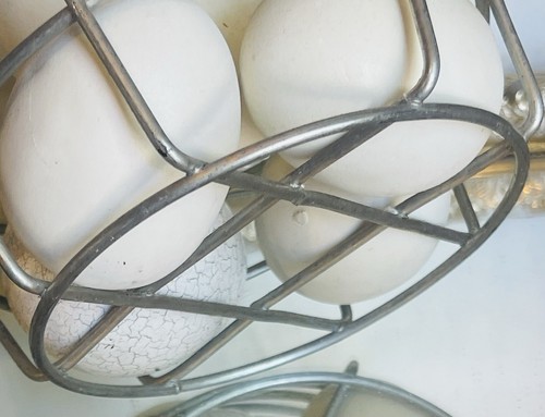 Cesta de recolección de huevos de metal de alambre granja decoración rústica | Metal vintage - Imagen 7 de 7