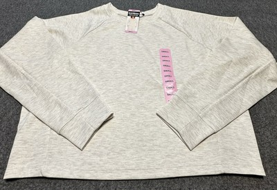 #ad Express Shirt Womens Small Cream Beige Long Sleeve Pullover Top Soft Stretch New $18.89