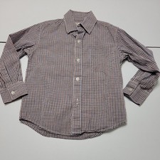 Appaman Top Boys 4t Button Front Shirt Green Plaid Pocket Collar 100 Cotton Top
