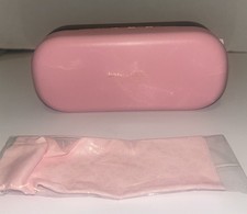 New KATE SPADE Hard Pink And Green Clamshell Sunglasses Case W/Lense Cloth