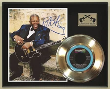 BB King "The Thrill Is Gone" Reproduction Signed Record Display Wood Plaque