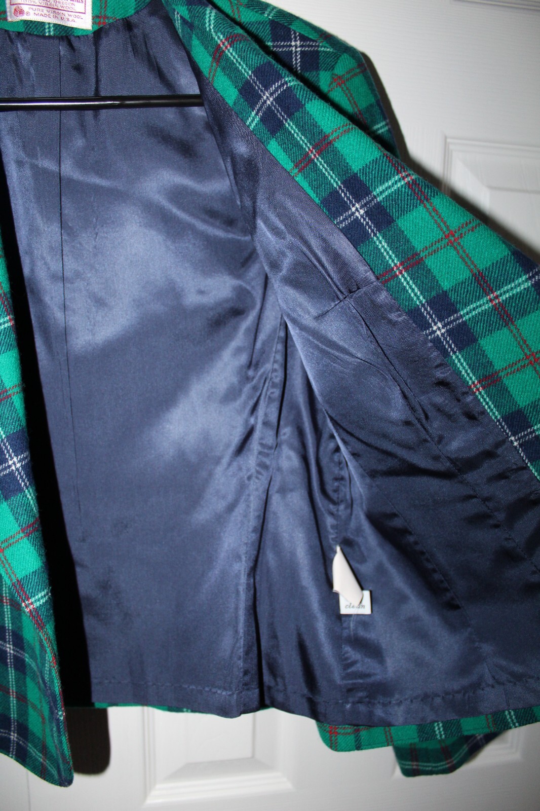 Pendleton Wool Green Plaid Double-Breasted Vintag… - image 7