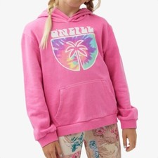 NWOT O'Neill Girl's Fallon Fleece Pink Hoodie Sweatshirt Pullover Long Sleeve S