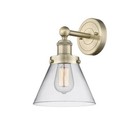 Innovations Large Cone 1Lt 7" Sconce, Antique Brass/Clear - 616-1W-AB-G42
