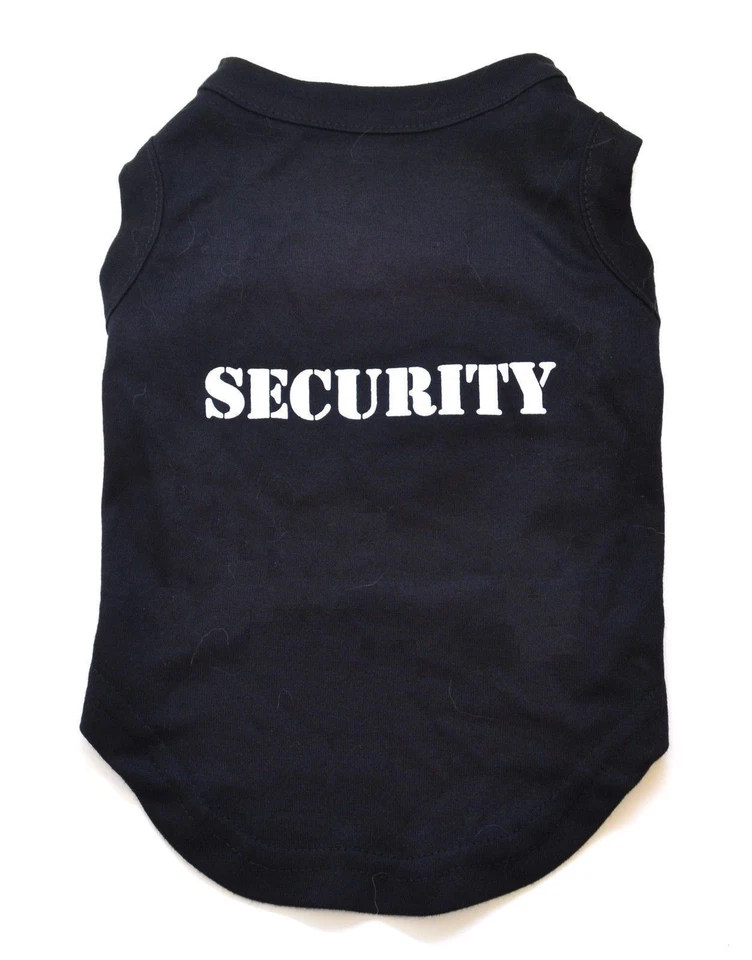 Dog Black SECURITY Puppy Clothes T-Shirt Coat Vest Top Warm XS S M L XL 2XL 3XL - Image 4 of 4