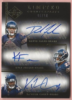 David Fales - Ka'Deem Carey - Kyle Fuller - 2014 Limited Counterparts Triple Aut