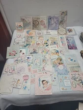 Mid Century Vintage Greeting Cards Baby Boy Girl Birthday  Hallmark LOT MCM USA