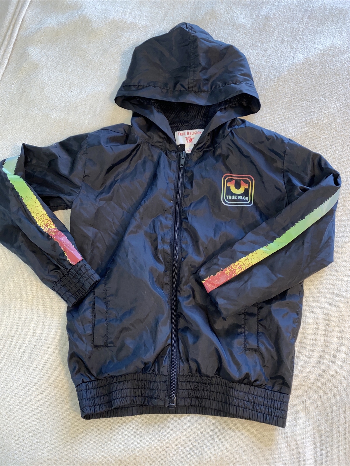 True Religion Black w/multicolor Jacket - Size 5 kids