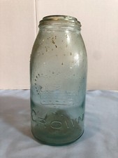 VINTAGE Crown 1/2 Half Gallon Mason Jar - No Lid #RED UPST