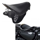 Black Motorcycle Bobber Chopper Solo Seat Spring W/Bracket Base For Harley XL883