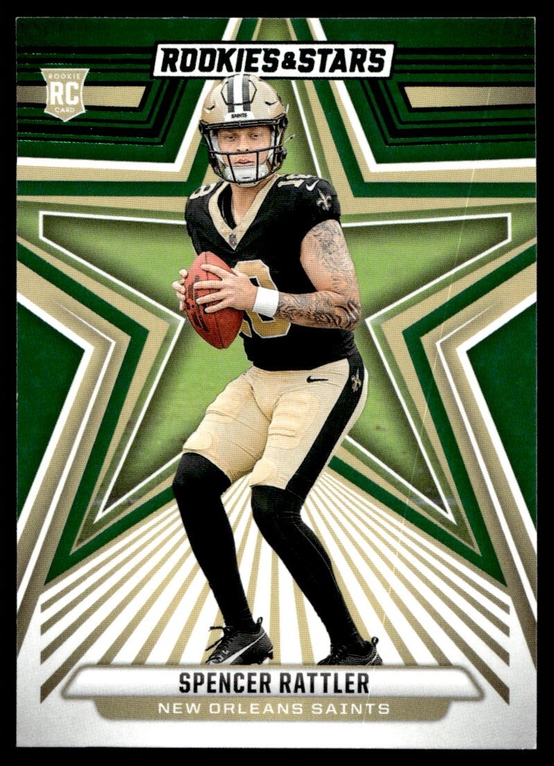2024 Rookies & Stars Green Spencer Rattler Rookie New Orleans Saints #189