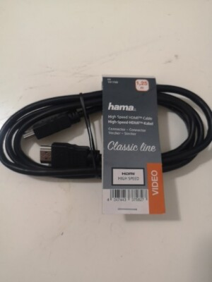 Hama Video HDMI Kabel 1,25m Stecker High Speed 3D HDTV TV PC Beamer Schwarz 