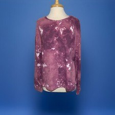 Time and Tru Sweatshirt Womens XL 16-18 Mauve Pink Tie Dye Soft Lightweight