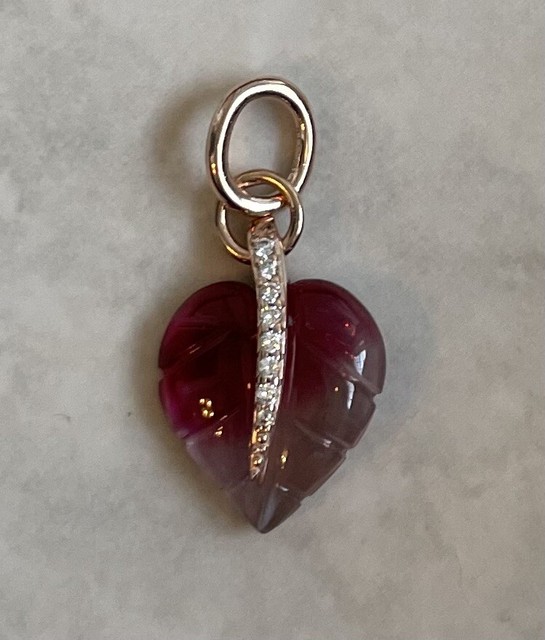 PANDORA Rose Pink Murano Glass Leaf 