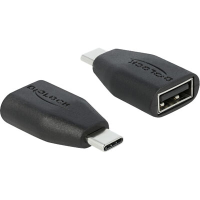 DeLOCK USB Adapter Datenblocker, USB-C Stecker > USB-A Buchse, schwarz