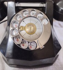 Vintage Black Bakelite Rotary GTE Type 40 Automatic Electric Phone 