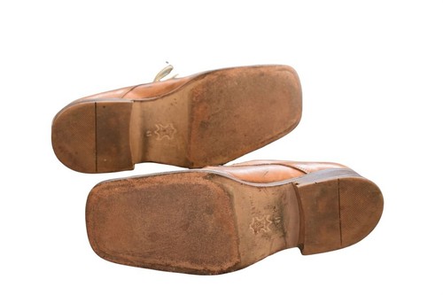 Aldo Leather Tan Lace-Up Oxford Square Toe Shoe 8 - Picture 6 of 8