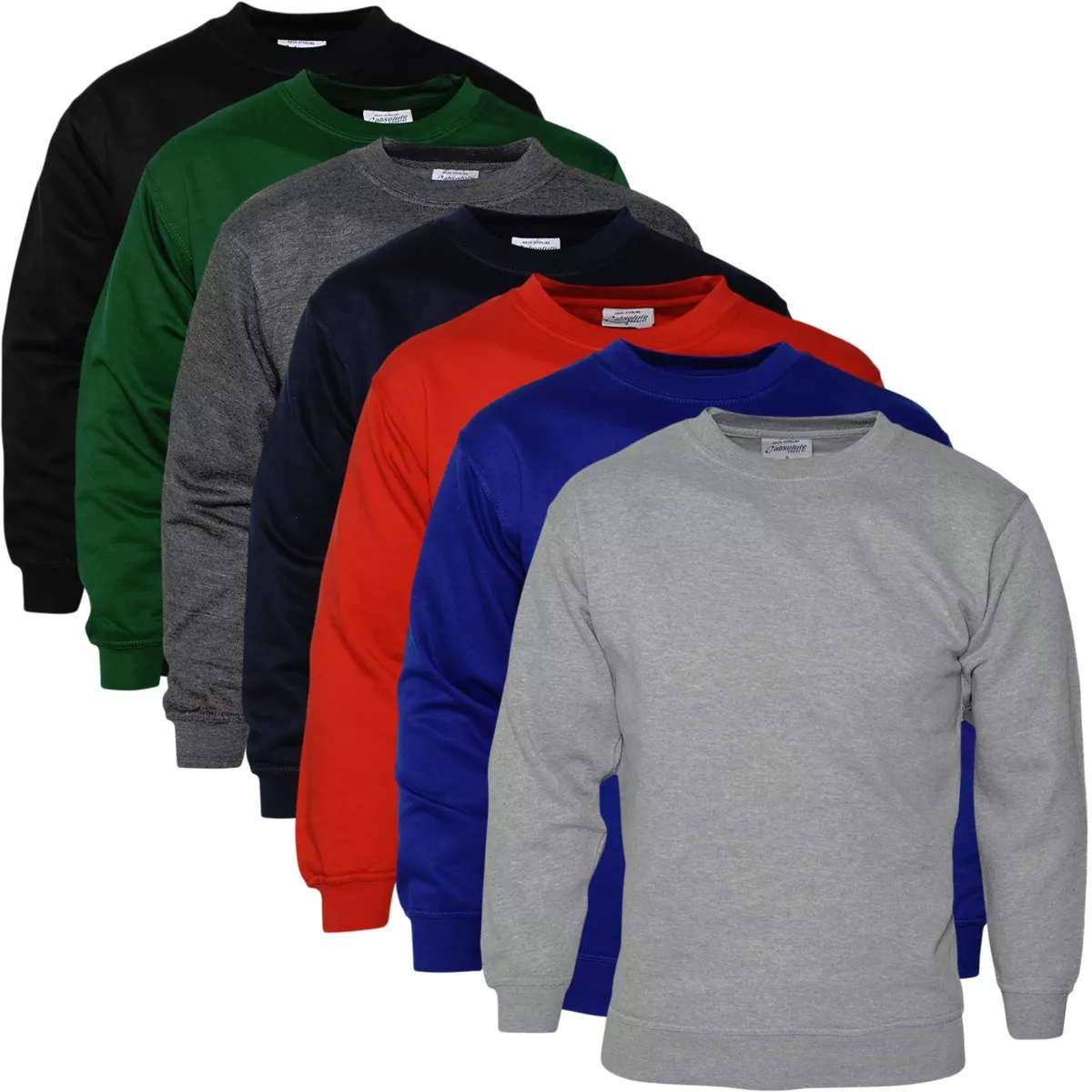 Plain Sweatshirt Jersey Jumper Sweater Pullover Work Casual Leisure Top