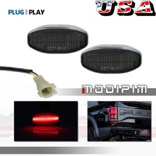 Smoked Lens Red LED Rear Below Taillamp Sidemarker Lights For 17-20 Ford Raptor