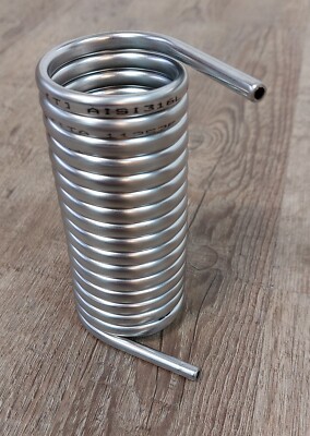 Spirale 2,5m Edelstahlrohr 6x0,5mm AISI 316L EN 1.4404 mit Innendurchm. 42mm