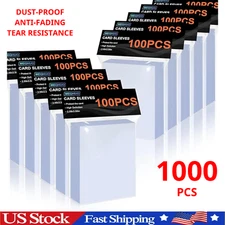 Trading Card Sleeves Soft PVC plastic Case Holder 500 ! Baseball Cards Topload