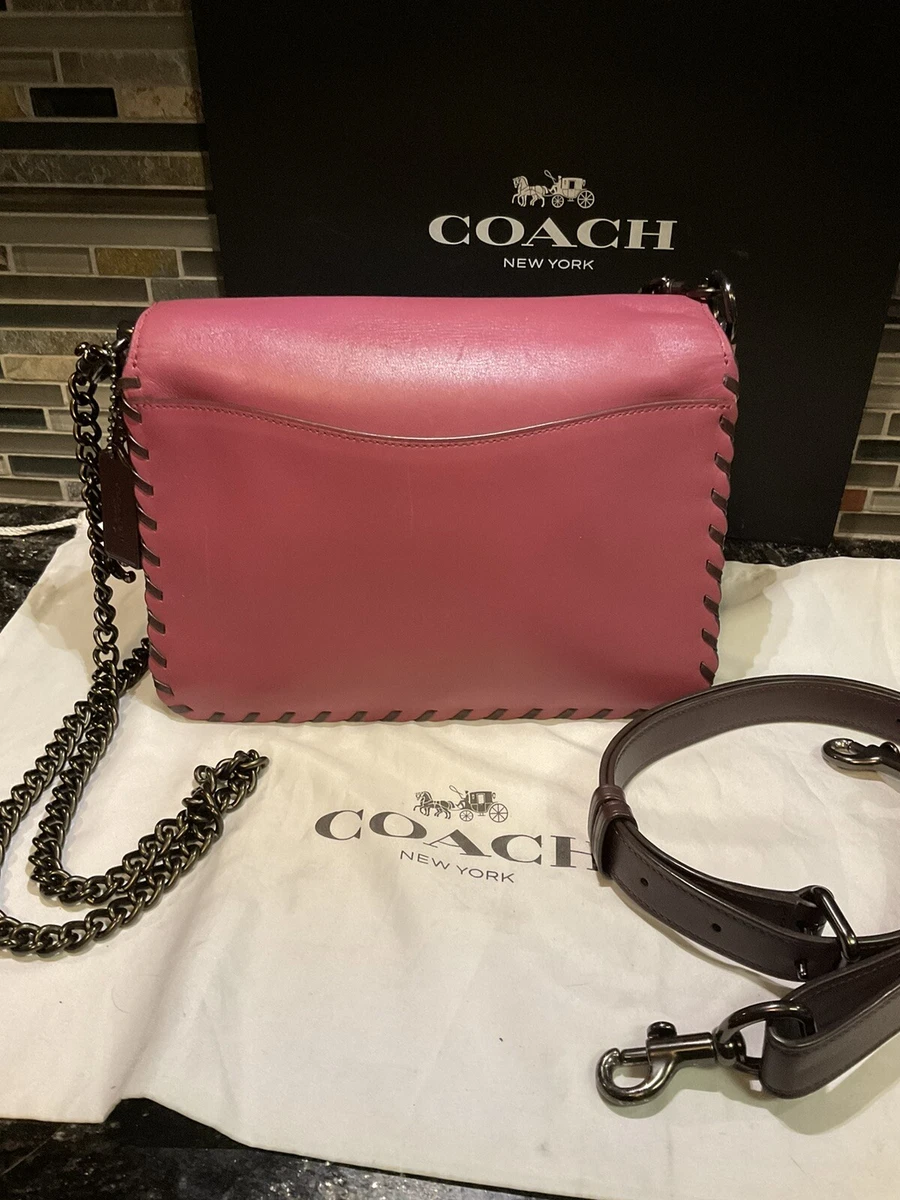 COACH Dreamer Shoulder Bag In Colorblock With Whipstitch Pink