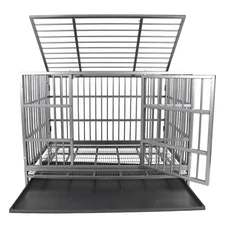 Heavy Duty 47 Inch Dog Crate Metal Cage Kennel High Anxiety Pet Cage New