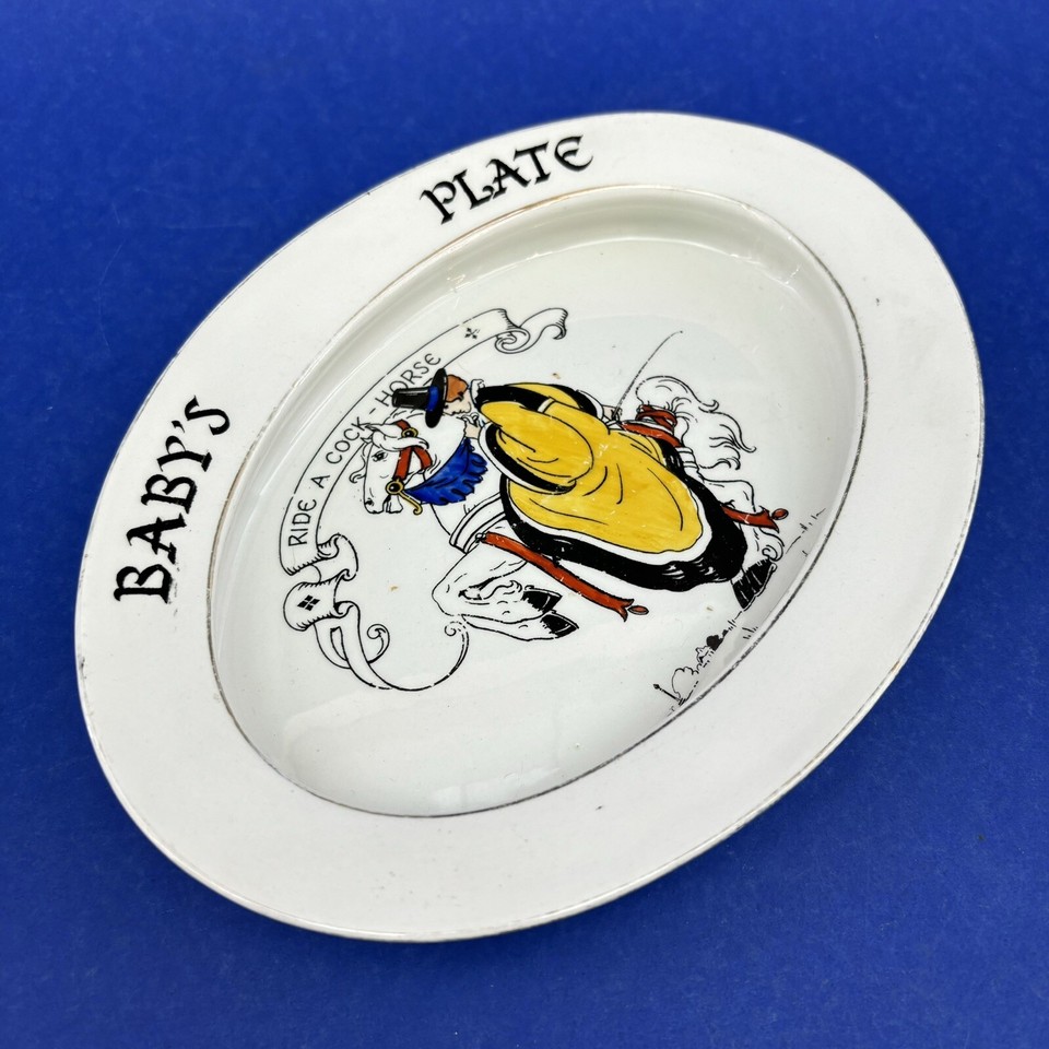 Antique Wieldonware Winkle Nursery Rhymes Horse Pony Baby Plate Bowl
