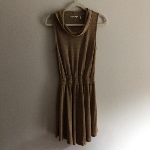 Soft Surroundings Damen PXS Gold ärmellos knielang Wasserfallausschnitt Kerry Kleid