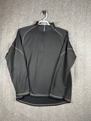 eXceed Unisex Long Sleeve 1/4 Zip Pullover Shirt Jacket Size Large Black