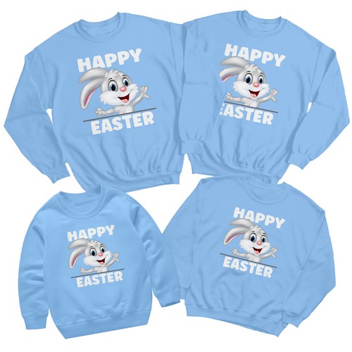 Family Bunny Happy Easter Sweatshirt Jumper Cute Holiday Matching Outfit 2#ED - Picture 17 of 27