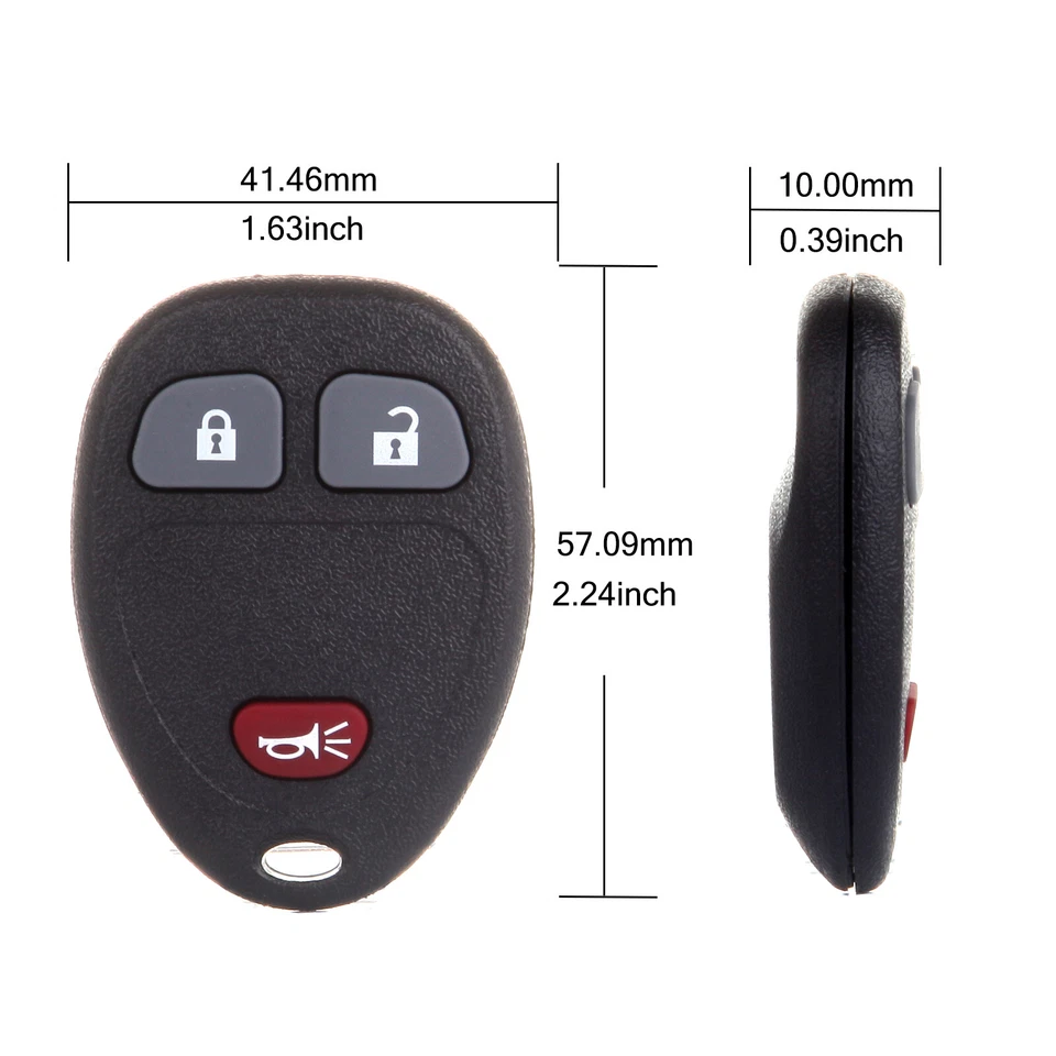 2 nuevos transmisores de llavero remoto de entrada sin llave de repuesto para GM 15913420 3btn Foto 3 de 4
