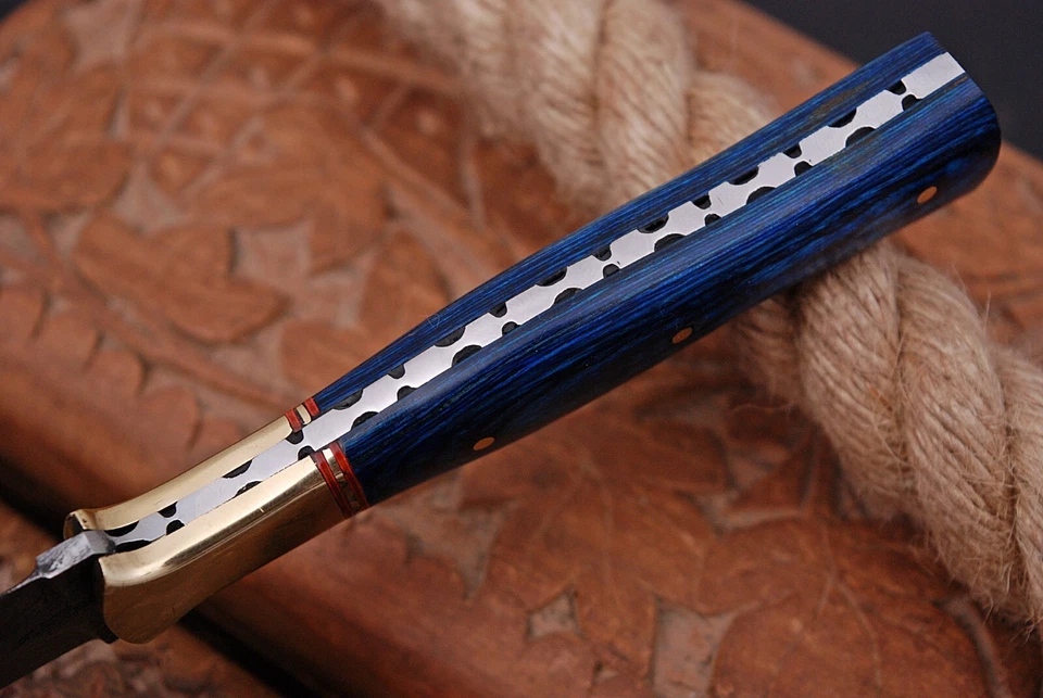 Hecho a mano Doble Borde V42 Militar Damasco Acero Daga Bota Cuchillo Supervivencia x72 Foto 3 de 4