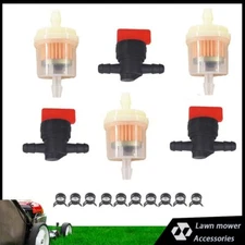 In Line Fuel Gas Filter Shut Cut Off Valve Clamp 3Kit 1/4"