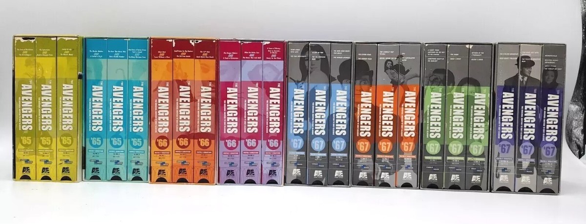 Avengers A&E VHS '65/'66/'67 8 Boxed Sets Of 3 Total 24 Tapes 1965
