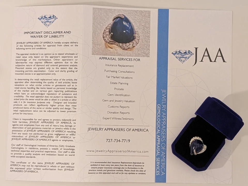 Женское кольцо с лазуритом и бриллиантами желтое золото 18 карат и платина размер 6 - Изображение 4 из 4