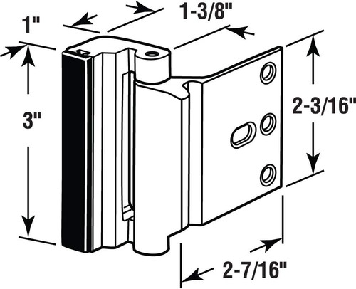 Door Lock Security Defender U10827 Reinforcement 3" Satin Nickel Anodized Finish - Picture 4 of 5