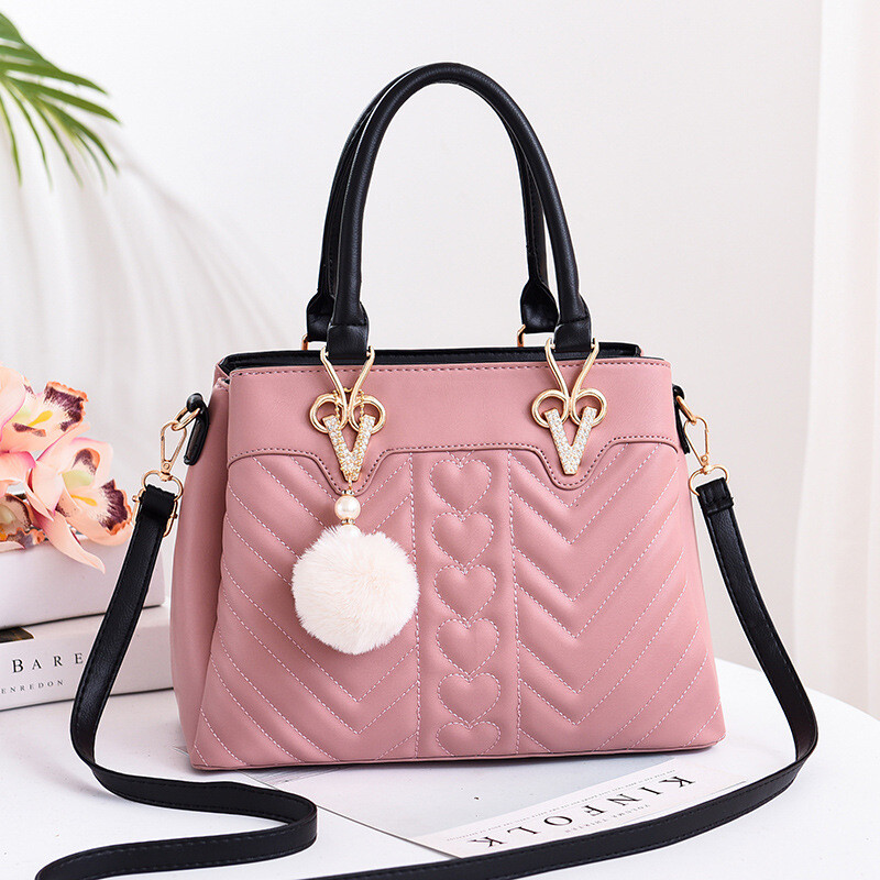 ショルダーバッグ・ポシェット V73 Women Messenger Bags 73BS8C102ANNECAMELIA Pink New Women's Bags Cross Body Shoulder Leather Handbag Tote
