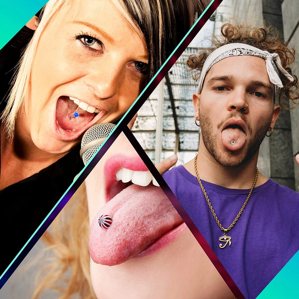 14G Bar Tongue Ring Nipple Ring 50-500Pcs Surgical-Steel Straight Barbell Tongue - Image 3 of 4