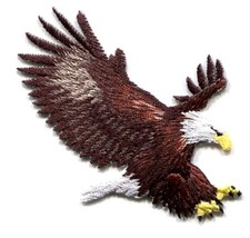 EAGLE IRON ON BIRD PATCH APPLIQUE  2 1/4 X 3 1/4 inch