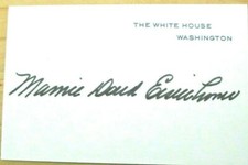 Rare & Pristine, First Lady Mamie Doud Eisenhower Signed White House Card, Mint 