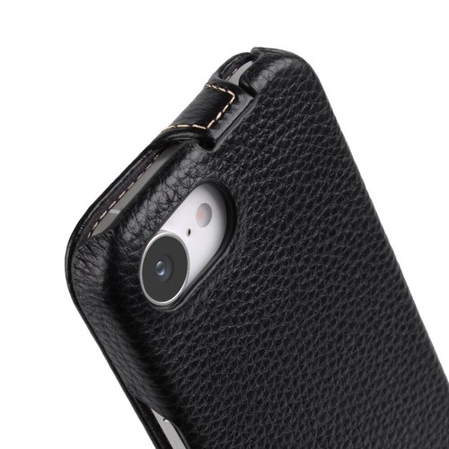Magnetic Genuine Leather Vertical Flip Case For iPhone 16E Business Full Cover - Picture 7 of 47