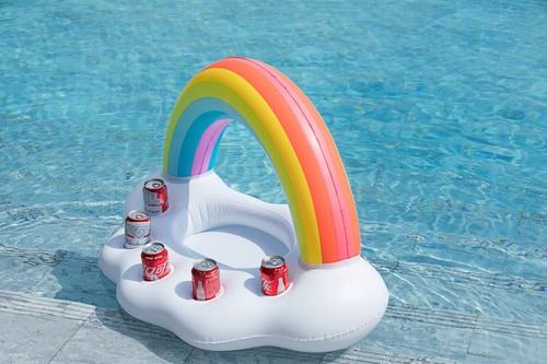 Jasonwell Inflatable Rainbow Cloud Drink Holder Floating Beverage Salad Fruit... - Picture 4 of 8